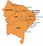 Mapa região nordeste